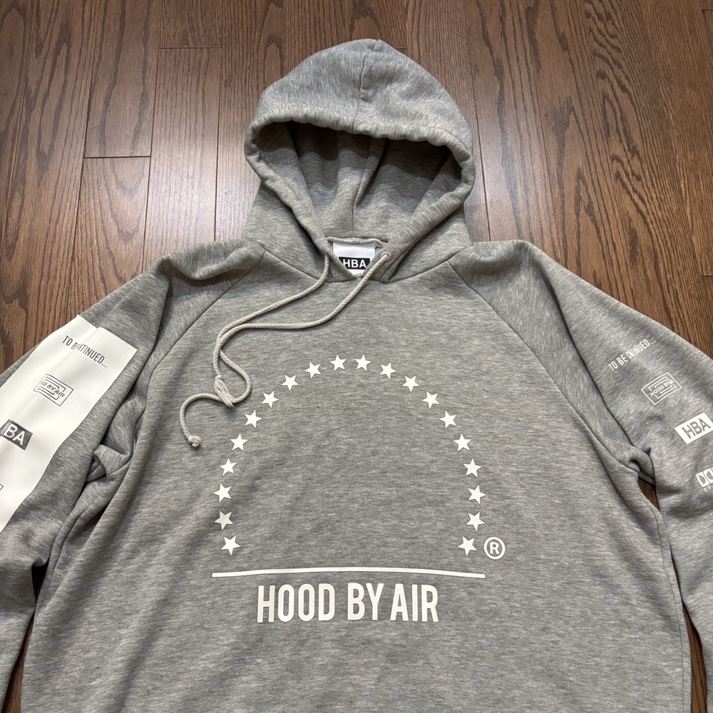 Hood By Air Hoodie Grey HBA Sweatshirt Streetwear Pyrex Virgil ASAP - Men Medium